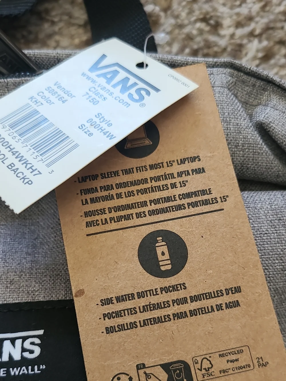 Vans backpack heather
